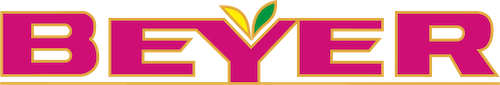 Logo du groupe Beyer en toute lettre: le Y forme un arbre avec deux feuilles